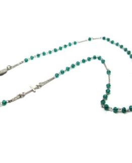 collana rosario grani verdi cm 52