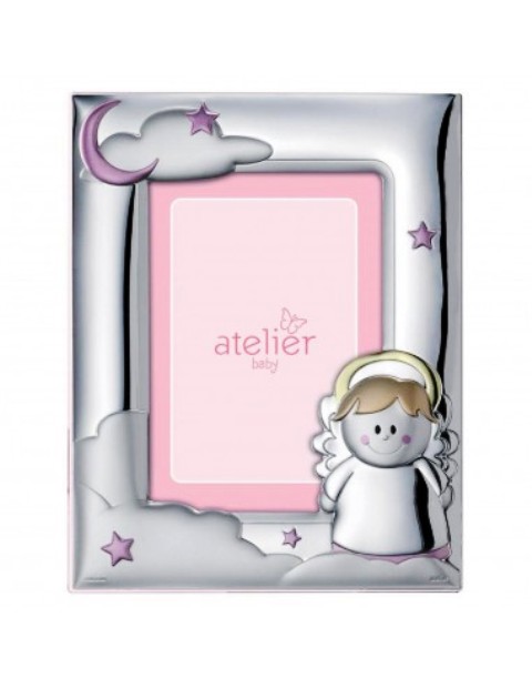 Cornice portafoto in argento Atelier linea Baby con angelo cm 9x13 AE0411-9R