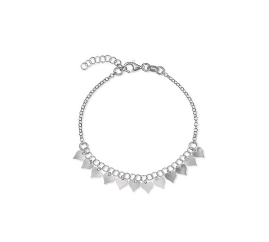 Bracciale da donna con charms cuori pendenti in argento Chi Mi Ama Gioielli codice 120120