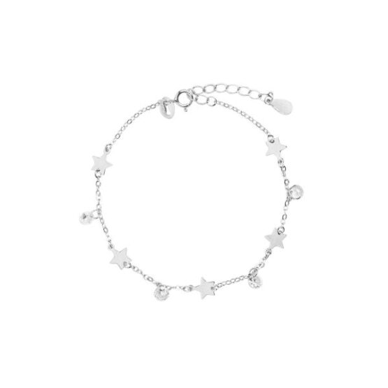 Bracciale da donna in argento con stelle e zirconi pendenti Chi Mi Ama Gioielli modello 120202.