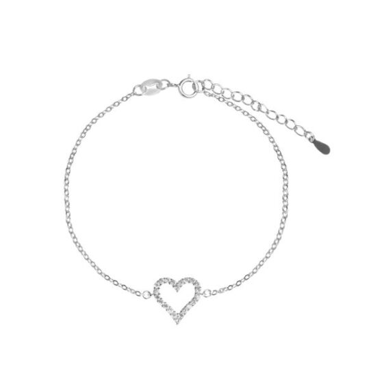 Bracciale da donna in argento con cuore centrale di zirconi Chimiama Gioielli 120249.